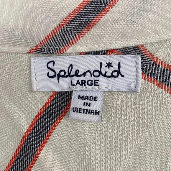 Splendid,‎ Plaid Button-up Long Sleeve Top, White, Blue and Red plaid - Picture 6 of 8